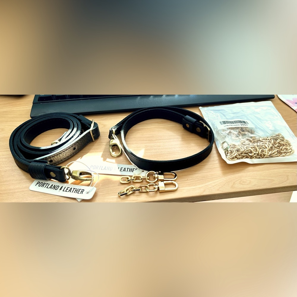 Assorted Chain & Genuine Leather handbag straps and extenders